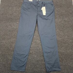 Calvin Klein Mens 38x32 Blue Slim Fit Tapered Leg Chino Pants "Sits On Hip" NWT